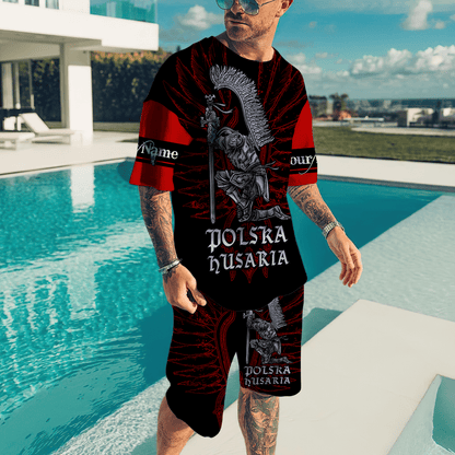 Premium Hussars Red Polska Husaria Custom name 3D Printed Shirts