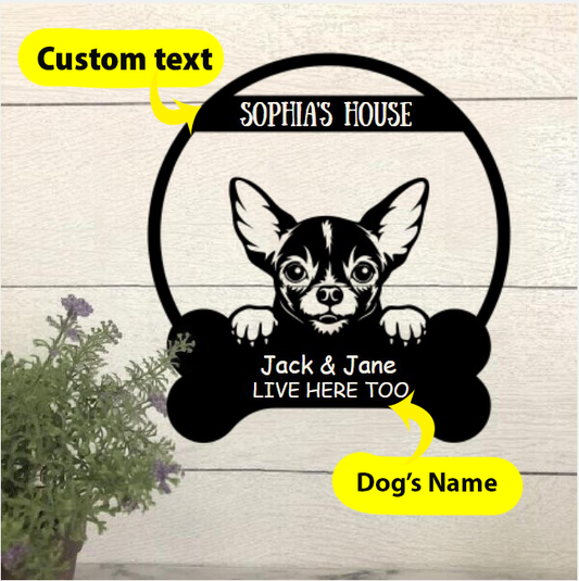 Dog Lovers Personalized Funny Metal Sign Dog House