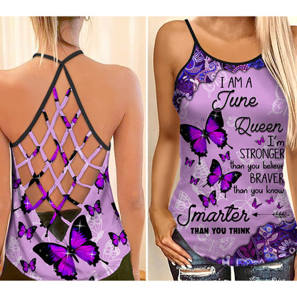 June girl Butterflies Combo Legging Camisole Tank