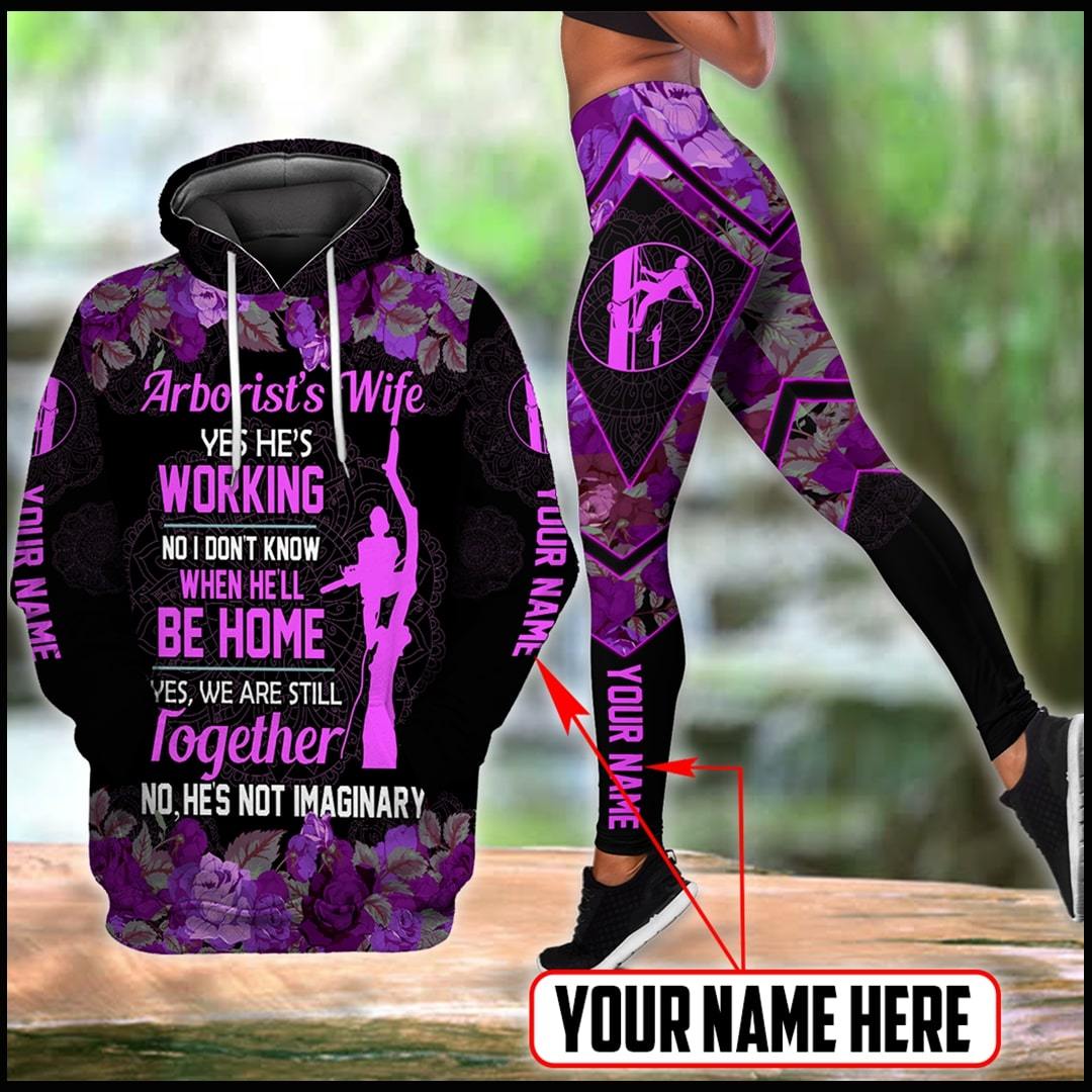 Arborist's wife 3d purple hoodie + legging combo