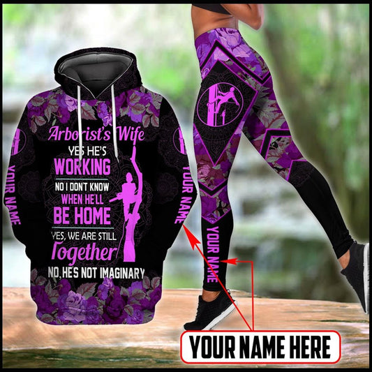 Arborist's wife 3d purple hoodie + legging combo