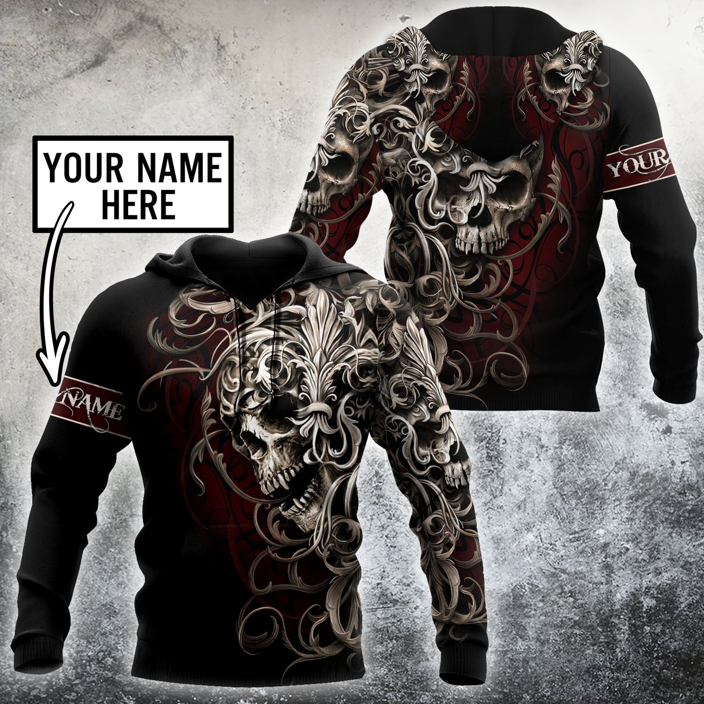 Customize Name Tattoo Skull Hoodie For Men And Women NTN06032104
