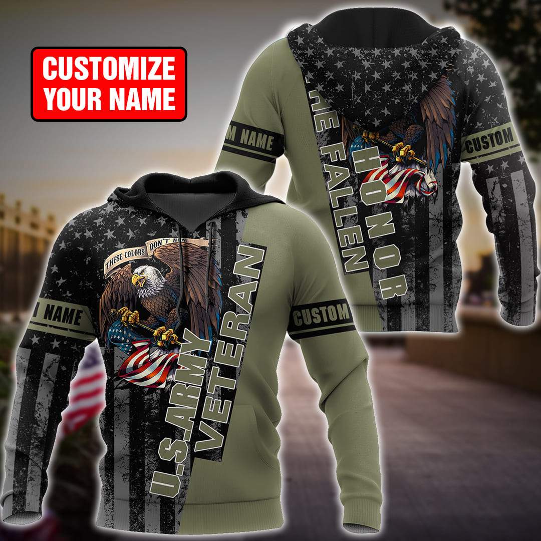 Custom name US Army Veteran Honor the fallen 3d printed shirts Proud Military DD19052110