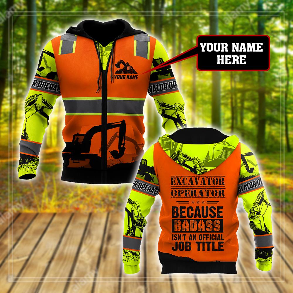 Premium Personalized 3D Printed Badass Excavator Operator Shirts MEI