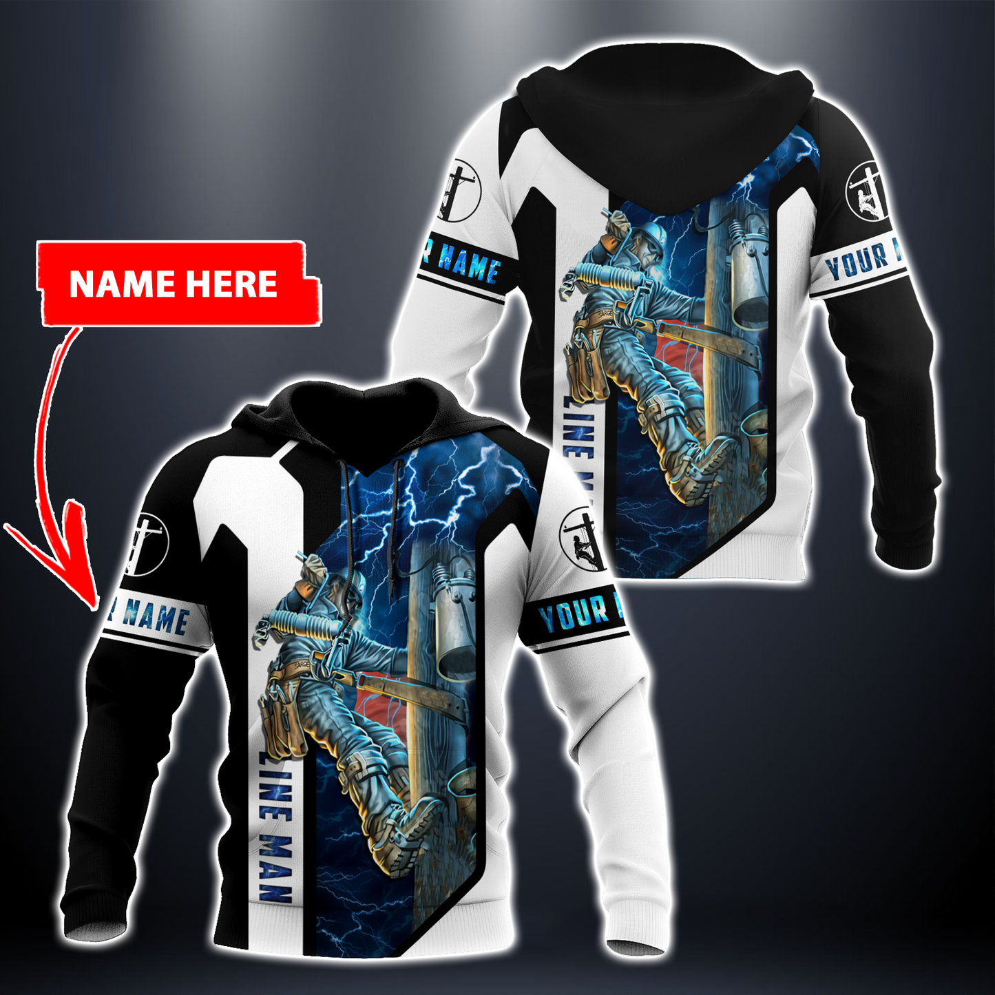 Premium Personalized 3D Print Lineman Shirts MEI