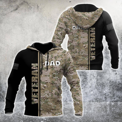 US Veteran Dad Camo 3d printed shirts Proud Military HHT21052104