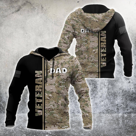 US Veteran Dad Camo 3d printed shirts Proud Military HHT21052104