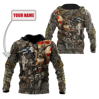 Deer Hunting Personalized Name 3D All Over Printed Shirts MH20052103