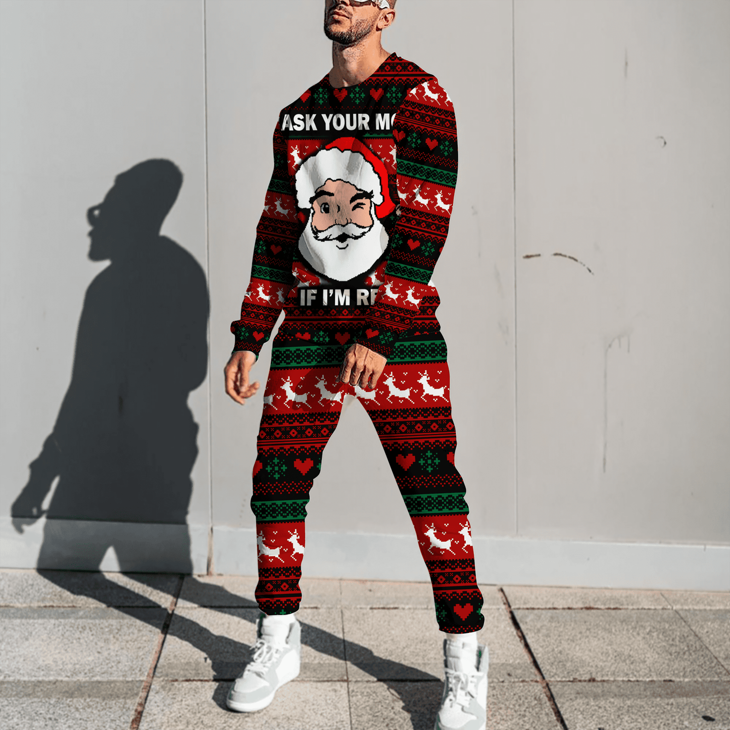 Ask Your Mom If I'm Real Santa Christmas Sweater