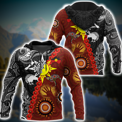 New Zealand Maori And Australia Aboriginal We Are Family 3D Printed Unisex Shirts TN DD29032103