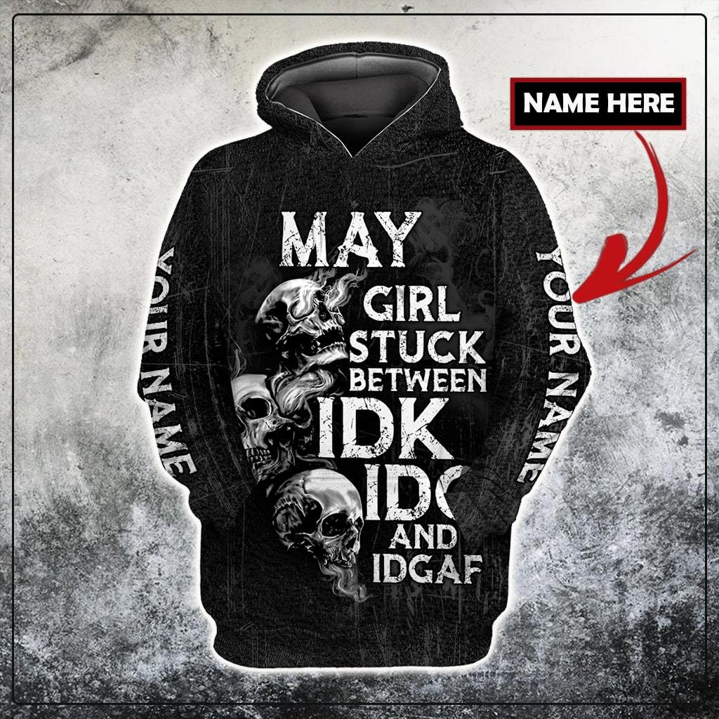 Customize Name May Girl Skull Hoodie For Men And Women TNA26042101