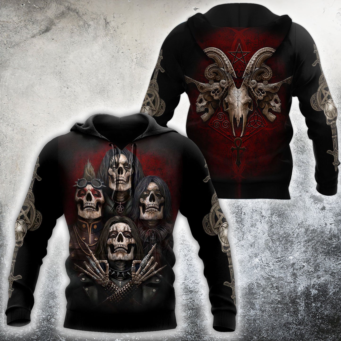 Skull Boy Band Hoodie For Men And Women NTN04032105