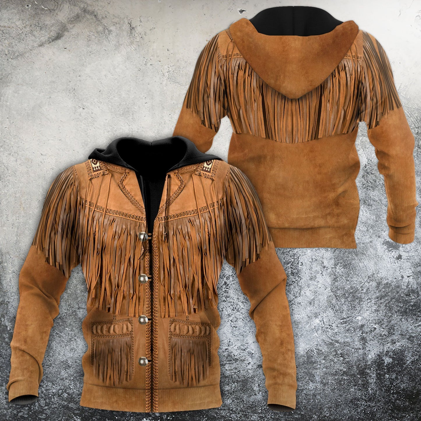 Native Cowboy Jacket No24 Cosplay 3D Over Printed Unisex Deluxe Hoodie ML