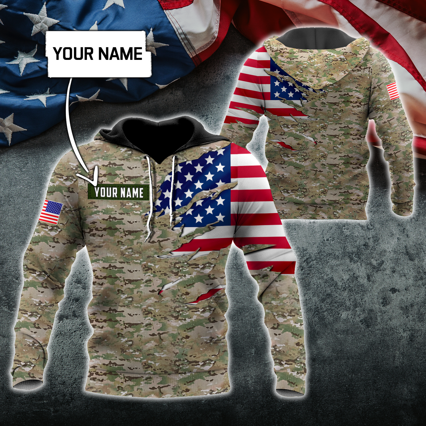 Remembrance The United States Camo Soldier 3D print shirts