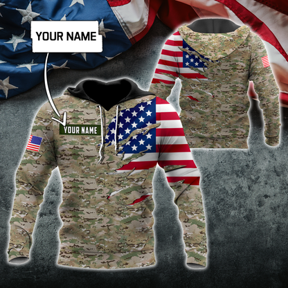 Remembrance The United States Camo Soldier 3D print shirts