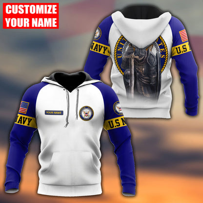 Customized name US Navy 3D All Over Printed Unisex Shirts