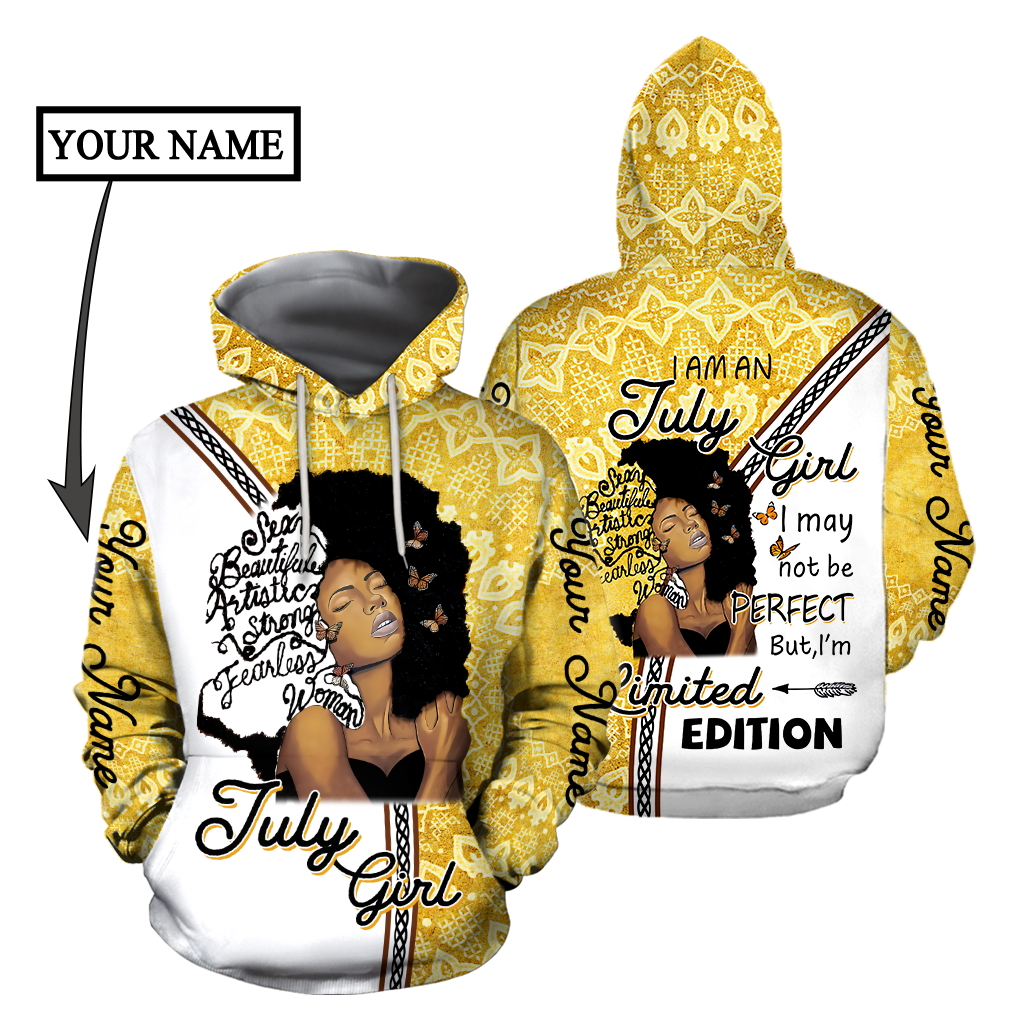 July Girl Personalized  Name 3D All Over Printed Hoodie