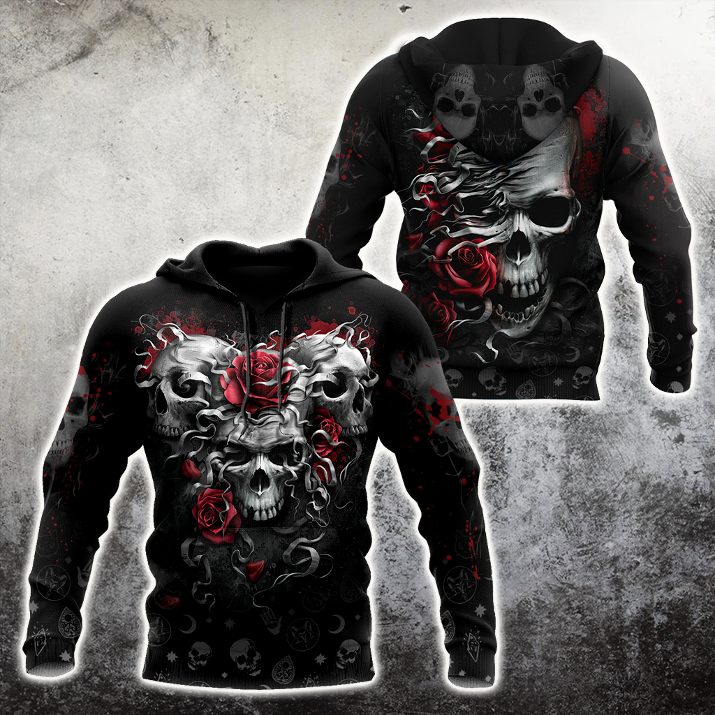 Heart Of Roses Skull Hoodie For Men And Women TNA13032107