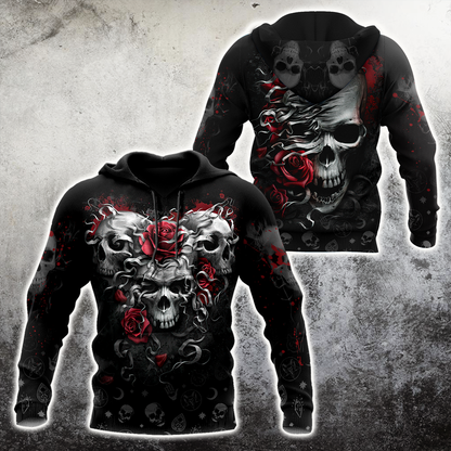 Heart Of Roses Skull Hoodie For Men And Women TNA13032107
