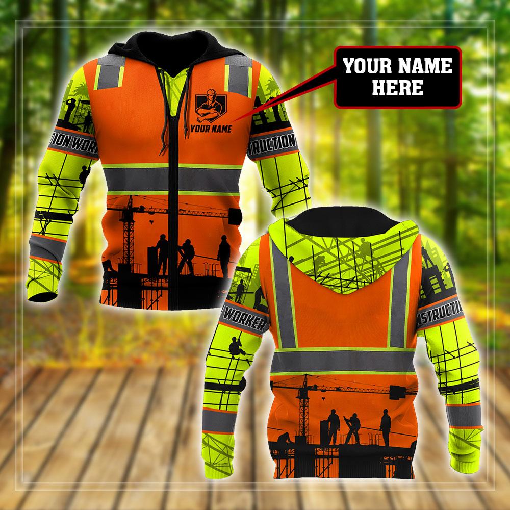 Premium Personalized 3D Printed Construction Worker Shirts MEI