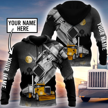 Premium Customized Name 3D All Over Printed Unisex Shirt For Trucker