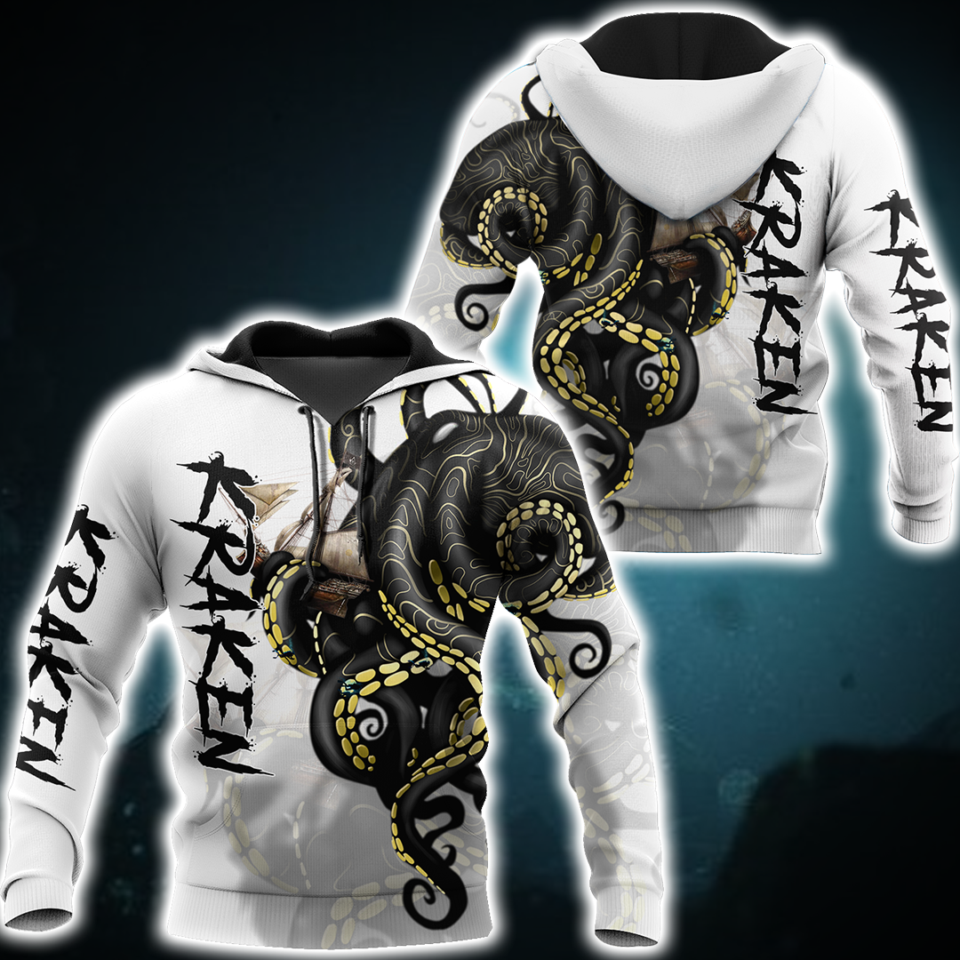 Premium Unisex Hoodie Kraken Octopus King of The Seven Seas III ML