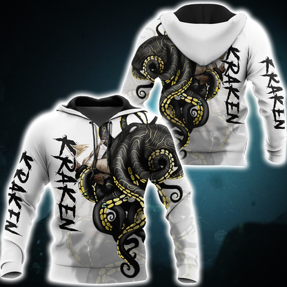 Premium Unisex Hoodie Kraken Octopus King of The Seven Seas III ML