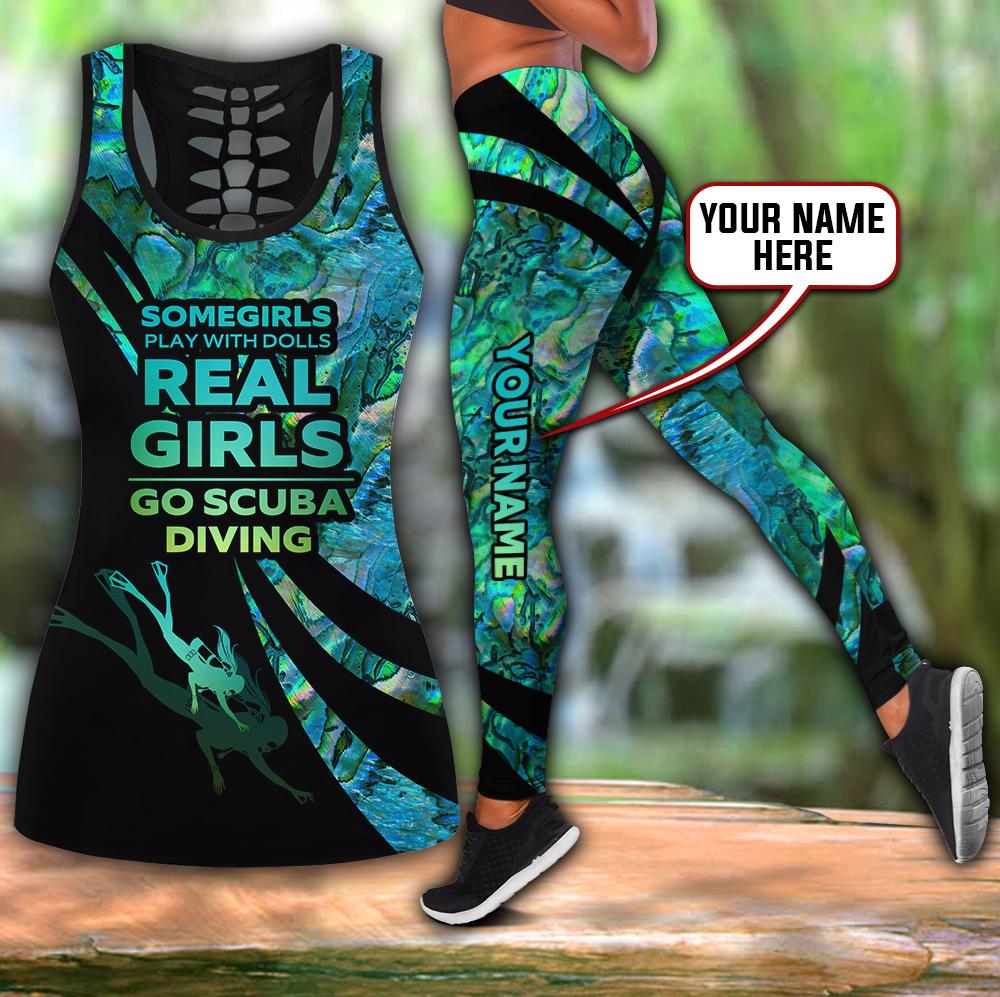 Real Girls Go Scuba Diving legging + hollow tank combo AM20052102