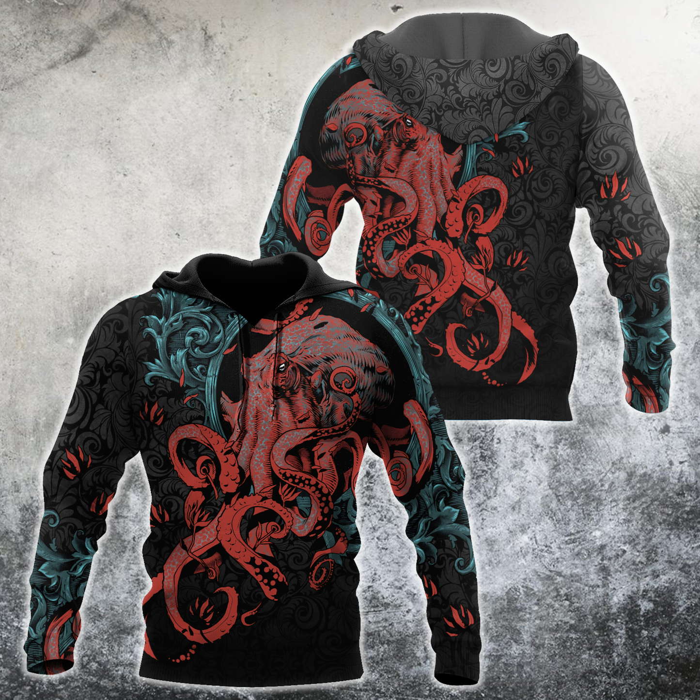 Premium Unisex Hoodie Kraken Gothic Tattoo ML