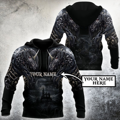 Customize Name Tattoo Skull Horse Hoodie For Men And Women NTN15032106