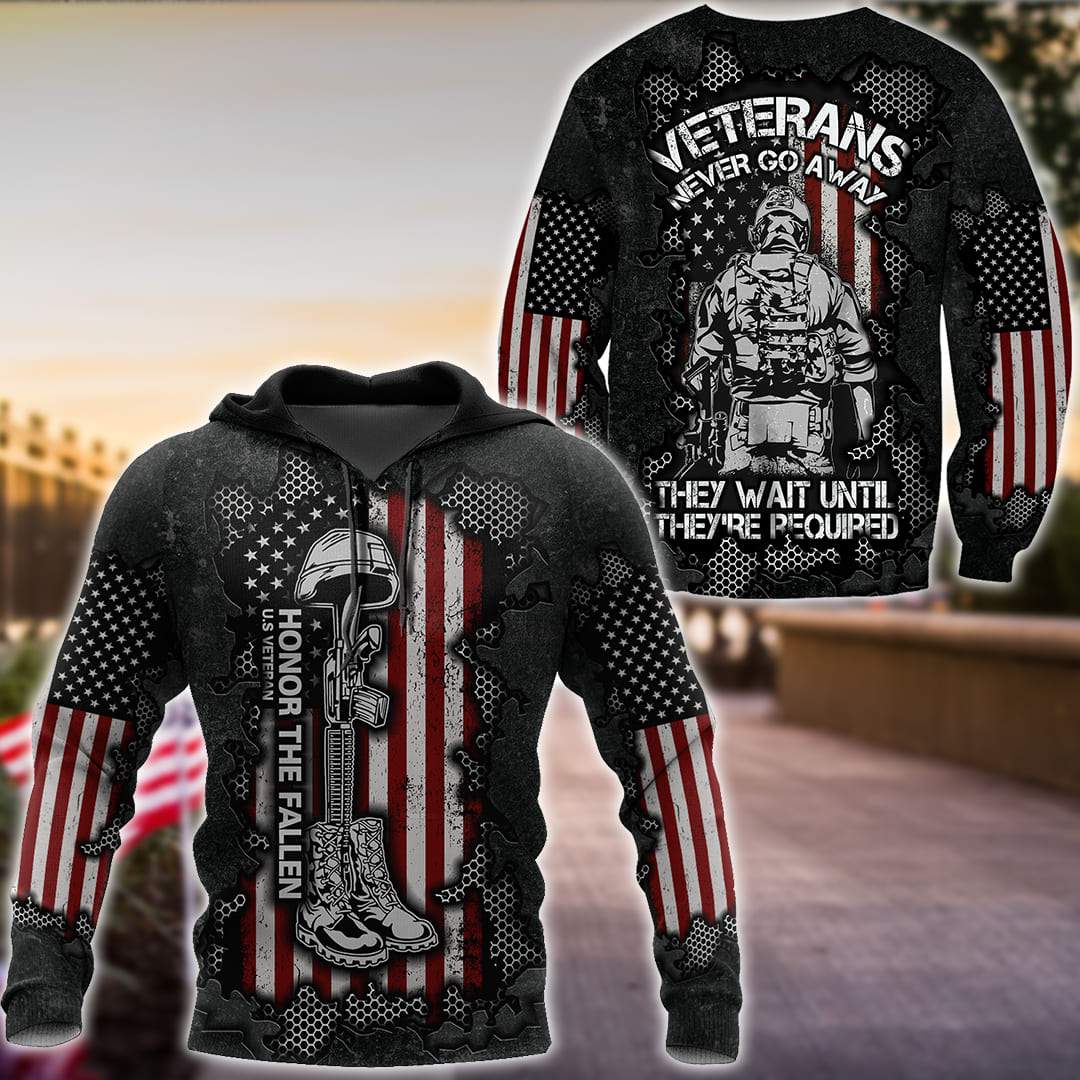 US Veteran never go away 3d printed shirts Proud Military DD20052101