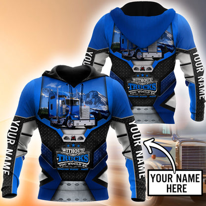 Premium Customized Name 3D All Over Printed Unisex Shirt For Trucker