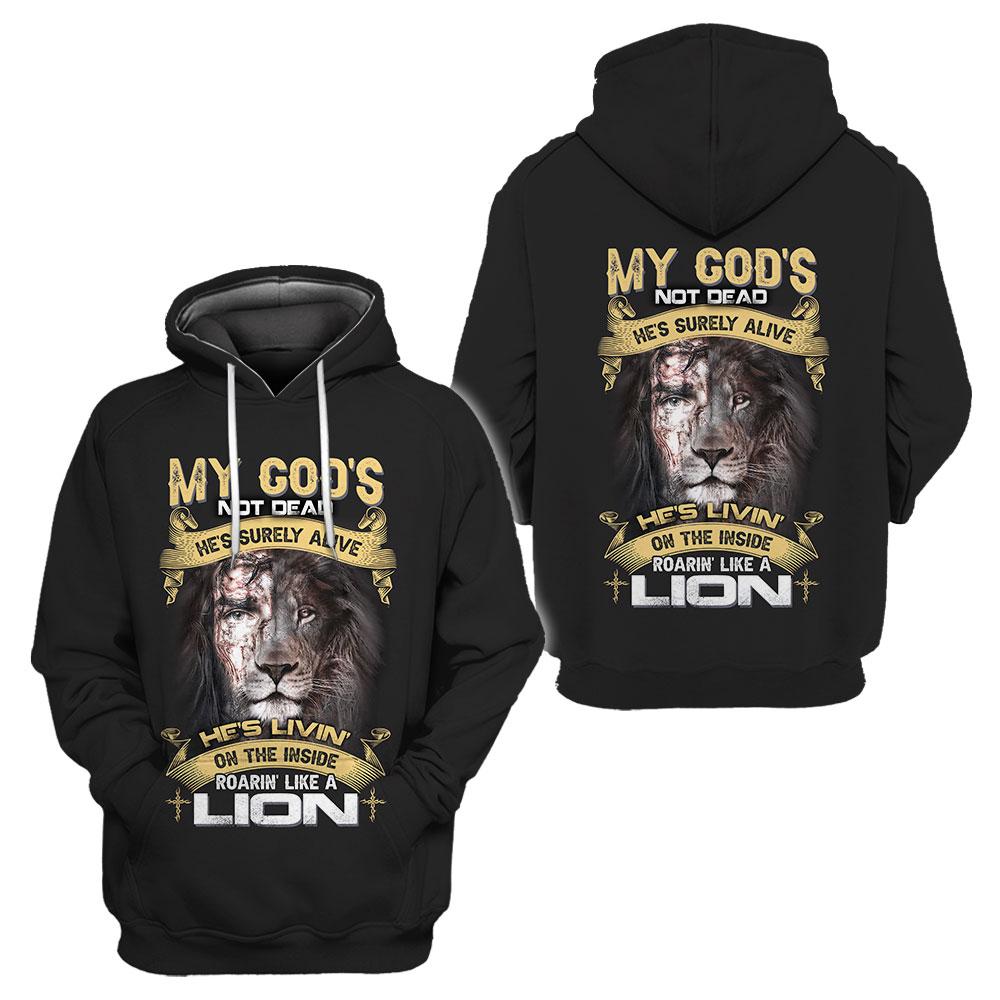 He's living on the inside Roarin' like a Lion - T shirt Style for Men Father's Day Gift