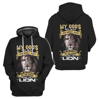 He's living on the inside Roarin' like a Lion - T shirt Style for Men Father's Day Gift