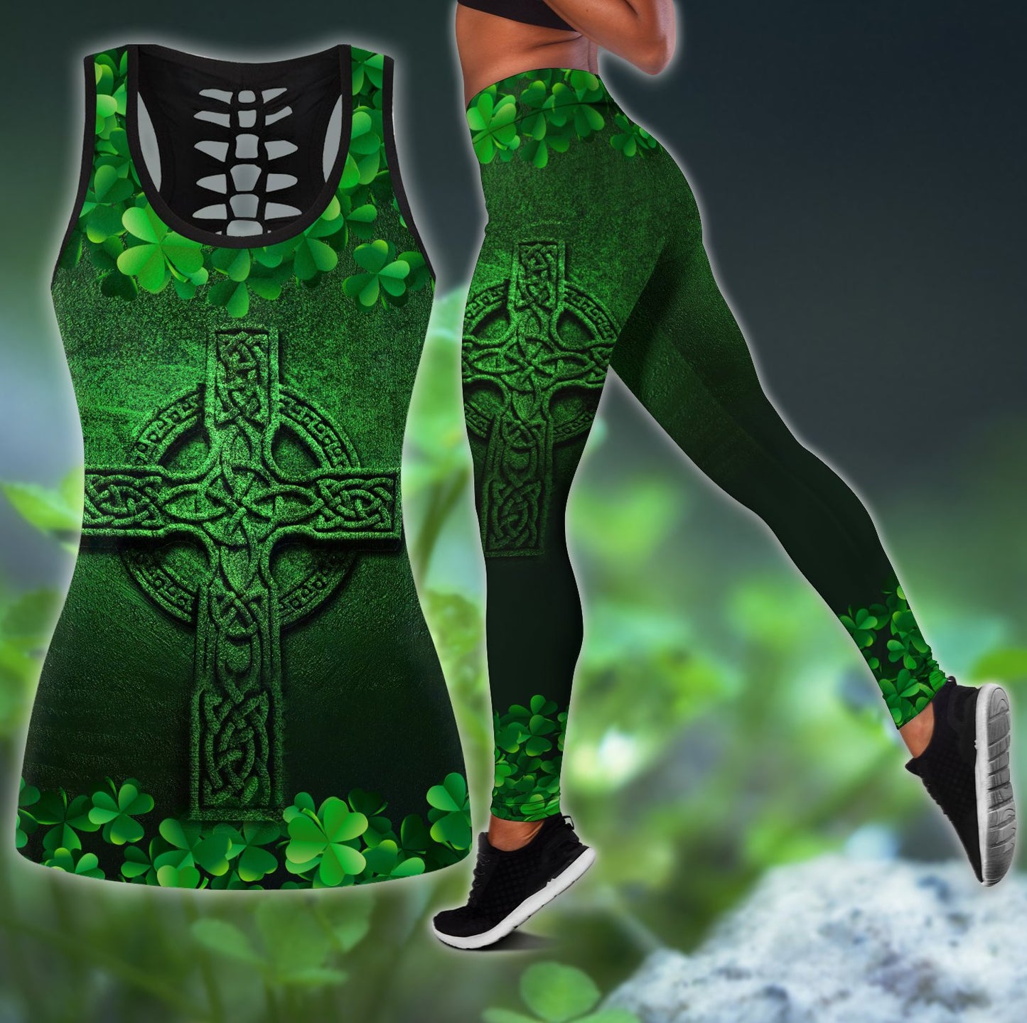 Irish Sant Patrick's Day 3D Over Printed Legging & Tank Top LAM