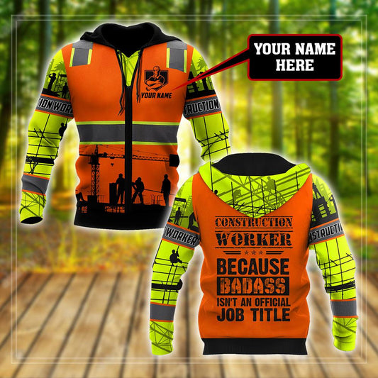 Premium Personalized 3D Printed Badass Construction Worker Shirts MEI