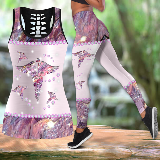 Love Nurse 3D All Over Printed Legging + Hollow Tank