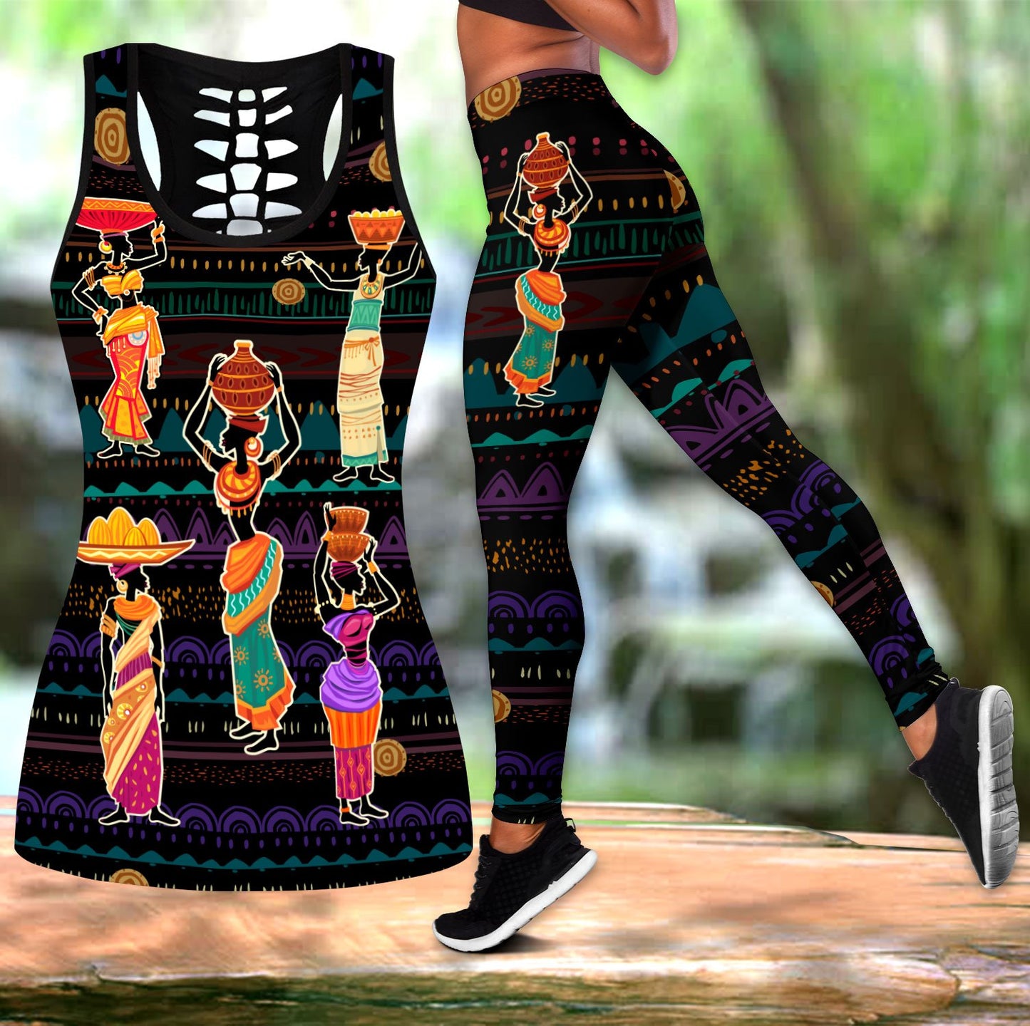 African Women Combo Legging + Tank Top NTN27042104
