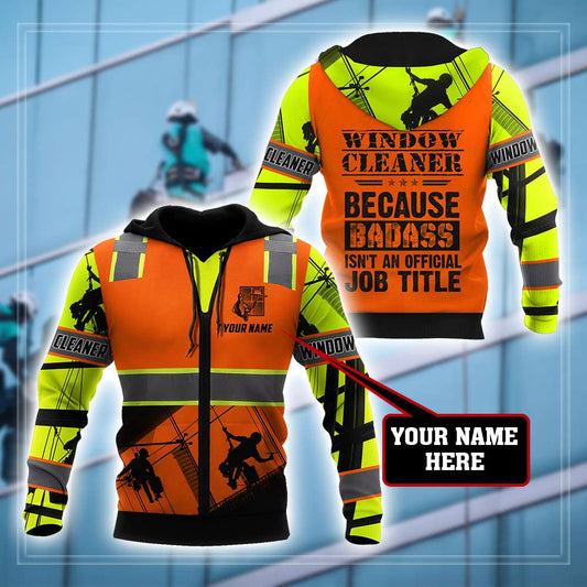 Premium Personalized 3D Printed Window Cleaner Shirts Badass MEI