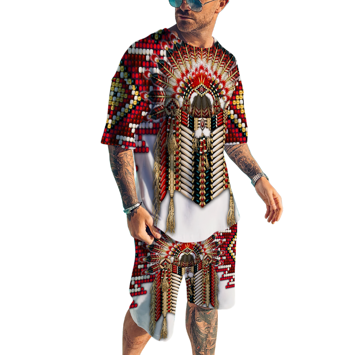 Native American 3D All Over Printed Combo T-Shirt BoardShorts