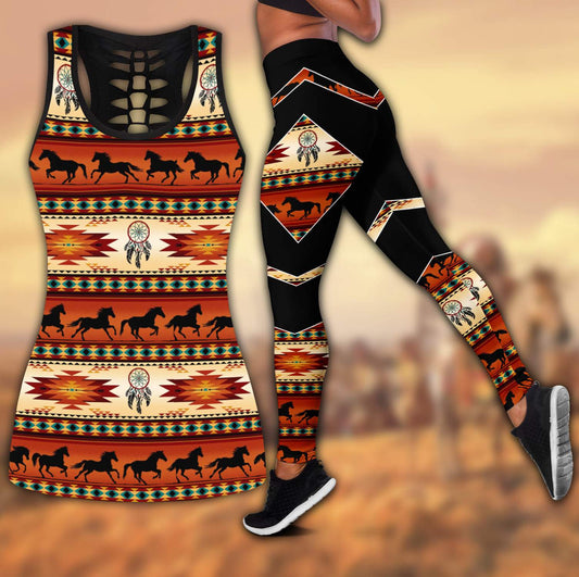 Native American 3D All Over Printed Legging + Hollow Tank