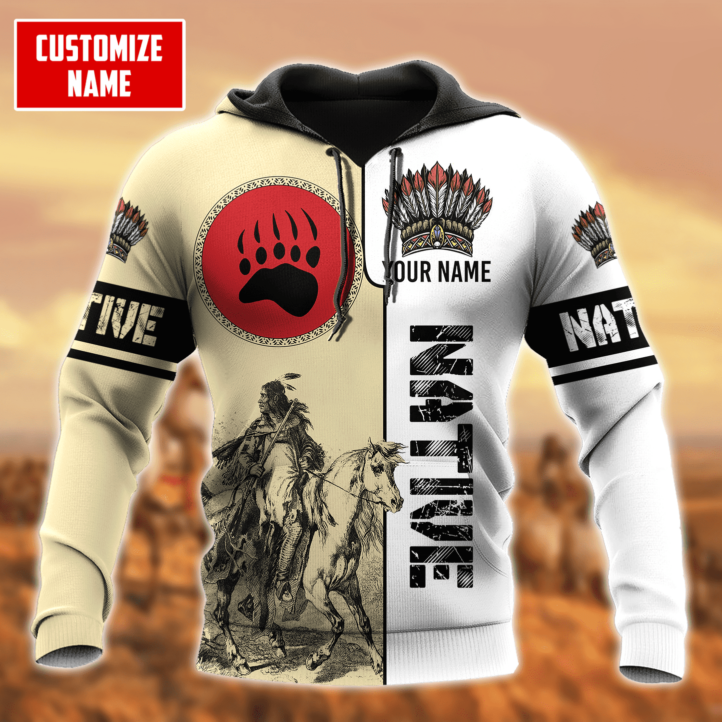 Customized Name Native American 3D All Over Printed Unisex Shirts