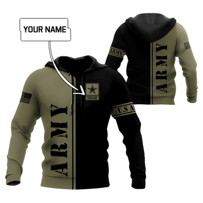 Custom name US Army Veteran Basic 3d printed shirts Proud Military SN19052104