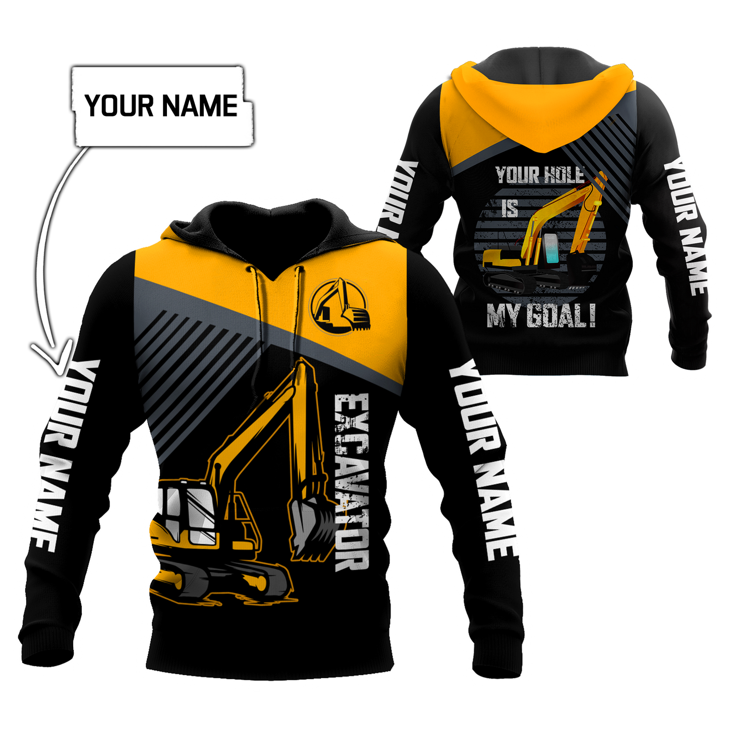 Custom Name XT Excavator 3D Printed shirts