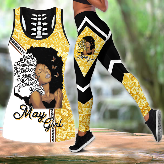 May Girl Combo Legging + Tank Top 3D All Printed