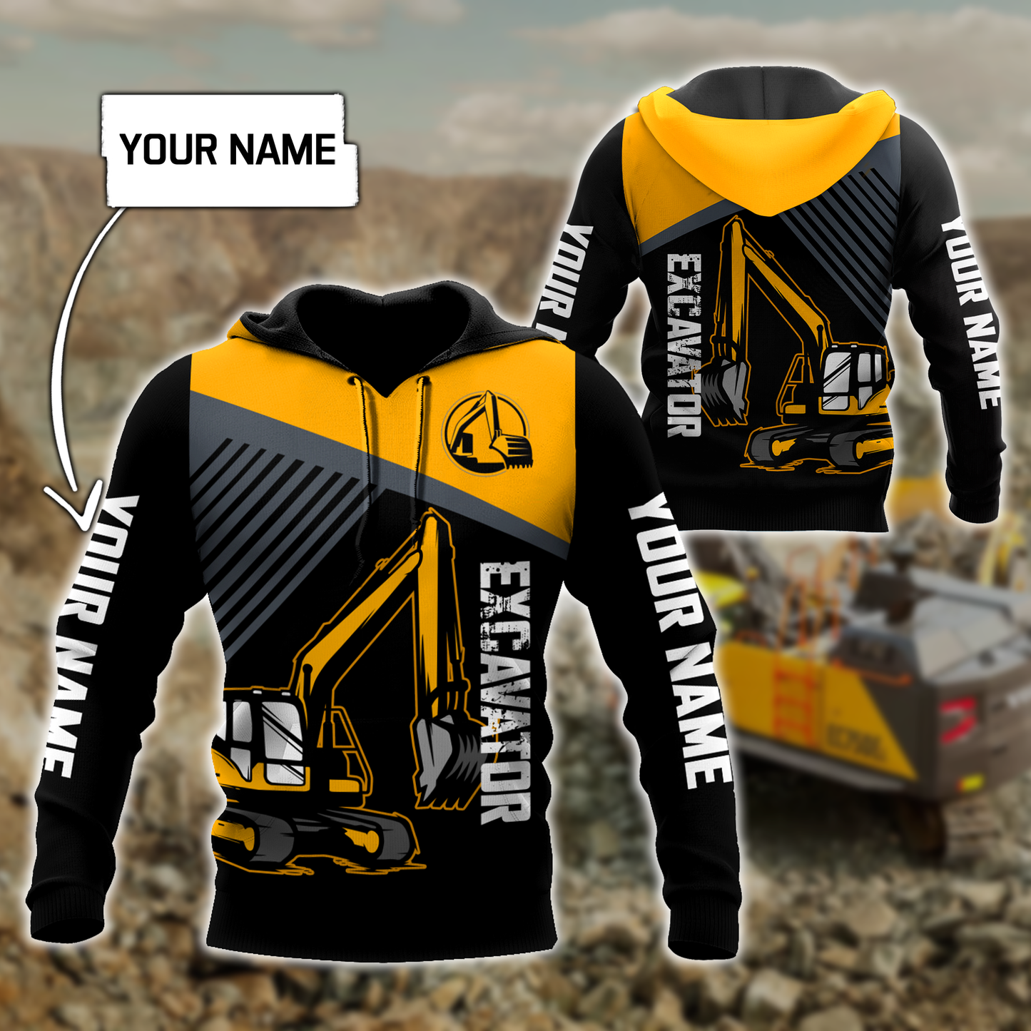 Custom Name XT Excavator 3D Printed shirts