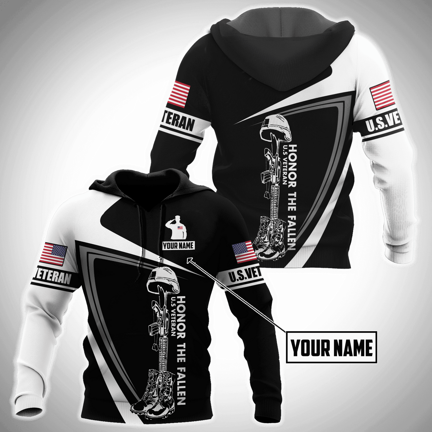 Custom name US Veteran 3D printed shirts Proud Military