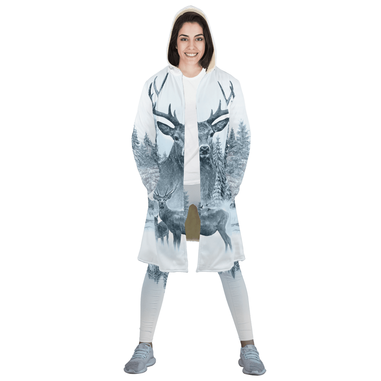 White Deer Hunting 3D All Over Printed Legging + Cloak