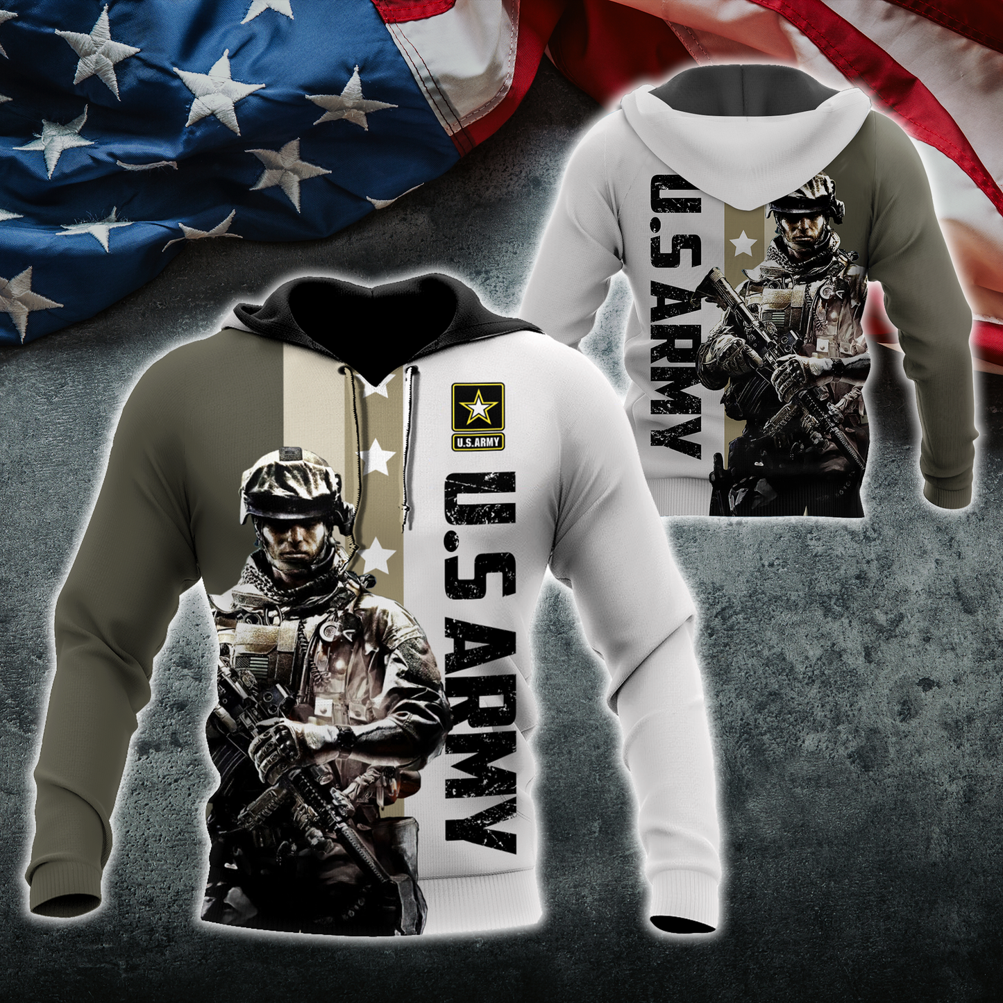 US Army 3D All Over Printed Hoodie SN24052105