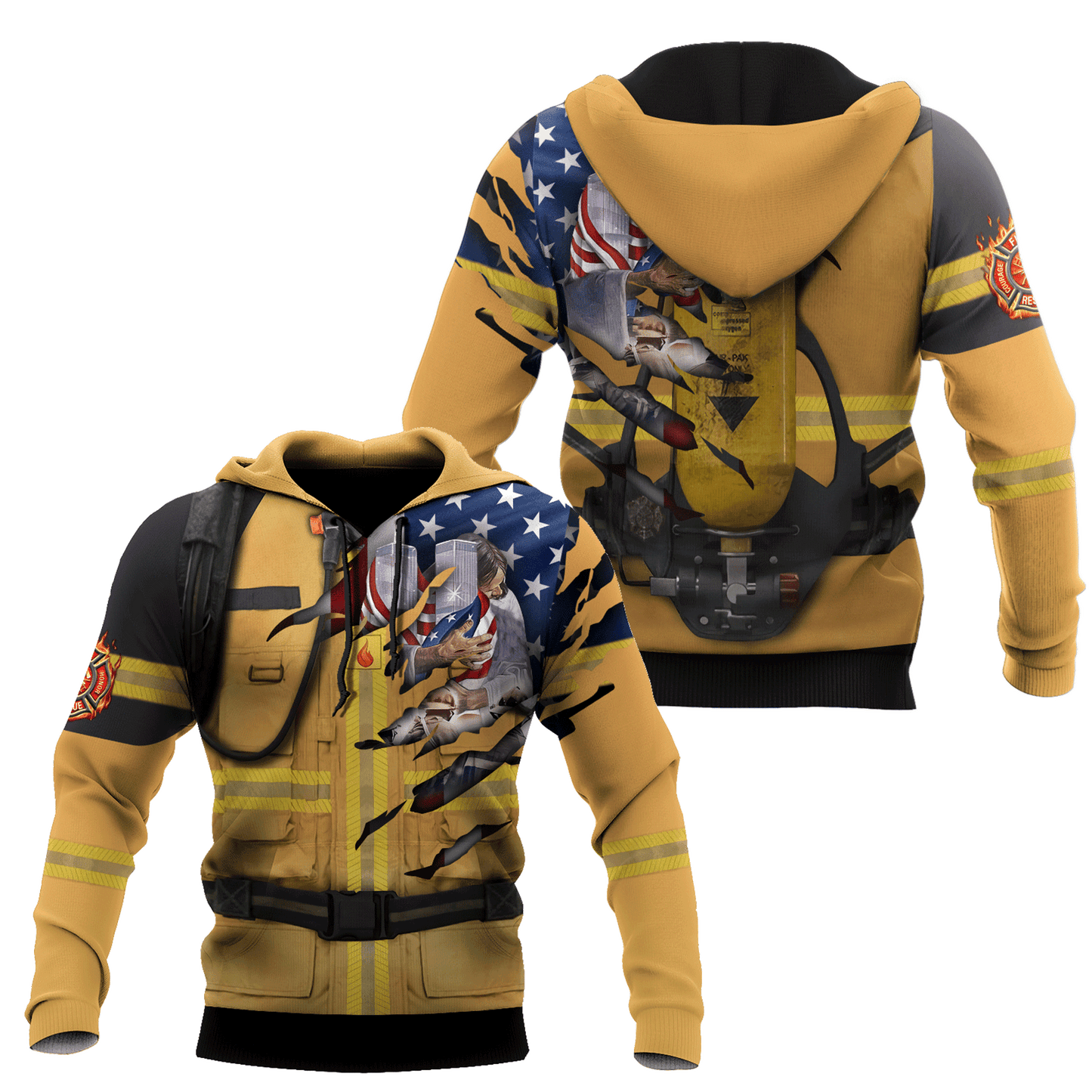 Firefighter 911 Patriot Day 3D All Over Printed Unisex Shirts